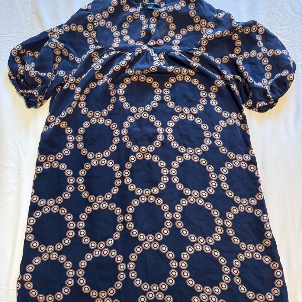 Banana Republic Dark Blue Dress with Circular Design